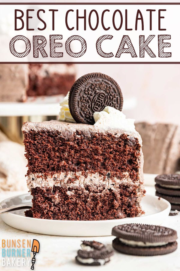 Chocolate Oreo Cake: An easy homemade chocolate layer cake with Oreo cream cheese frosting. Perfect for birthdays and celebrations!