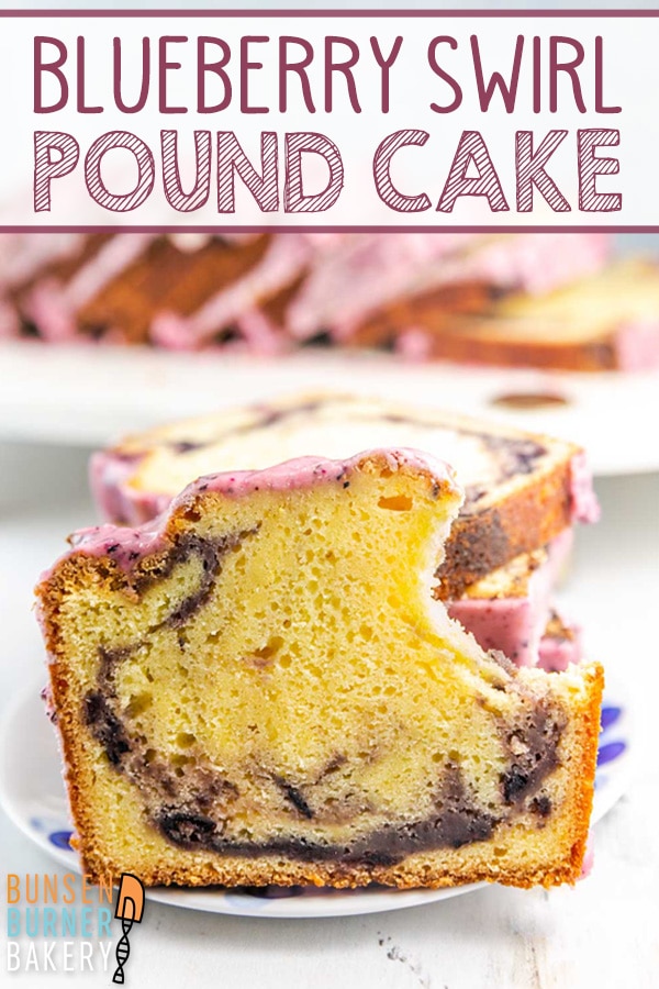 Take your pound cake game to the next level with Blueberry Swirl Pound Cake! Featuring a classic lemon pound cake base with swirls of blueberry sauce topped off with a dreamy blueberry glaze!