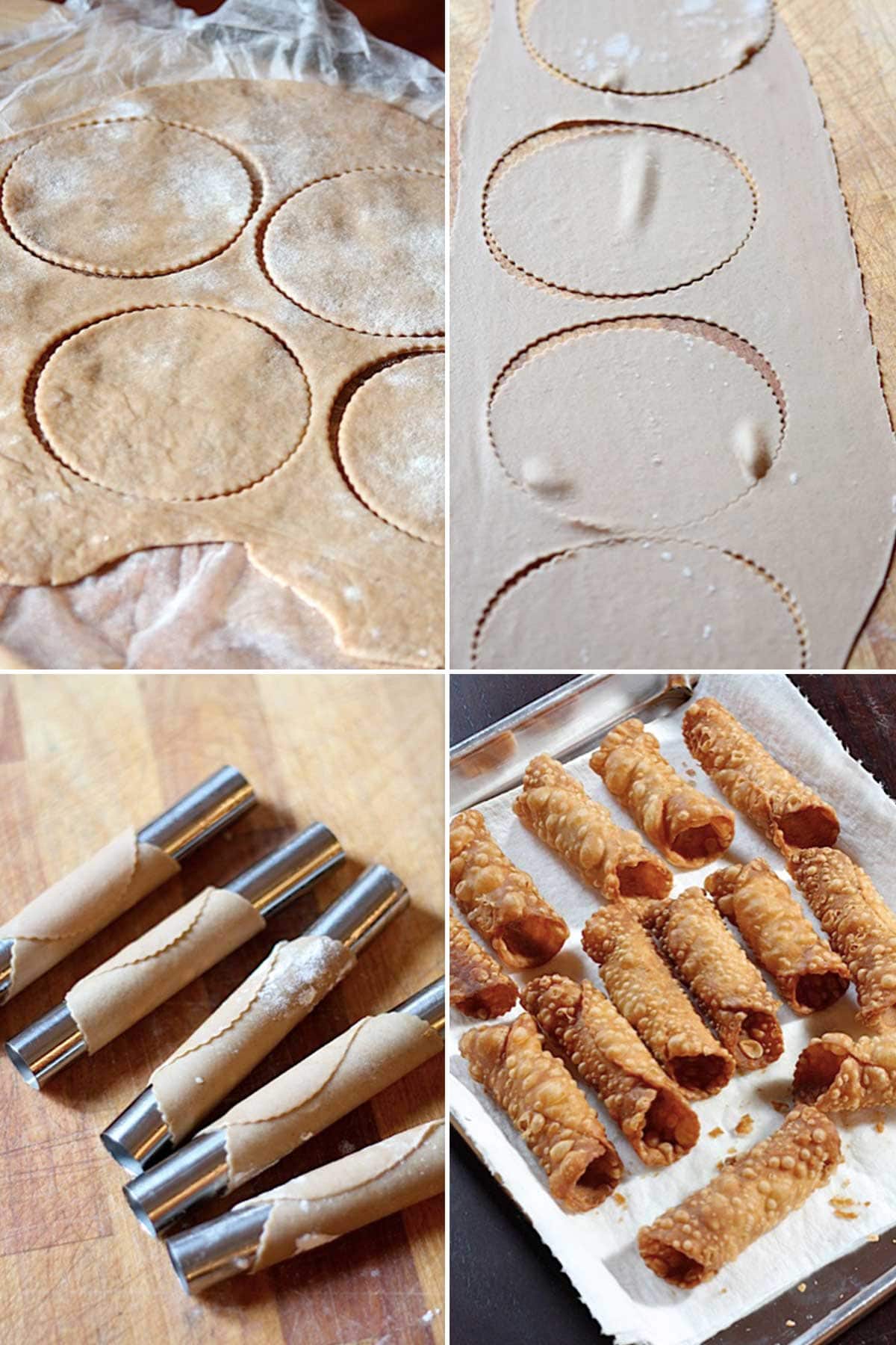 How to make delicious cannoli with authentic DIY wood cannoli rollers.