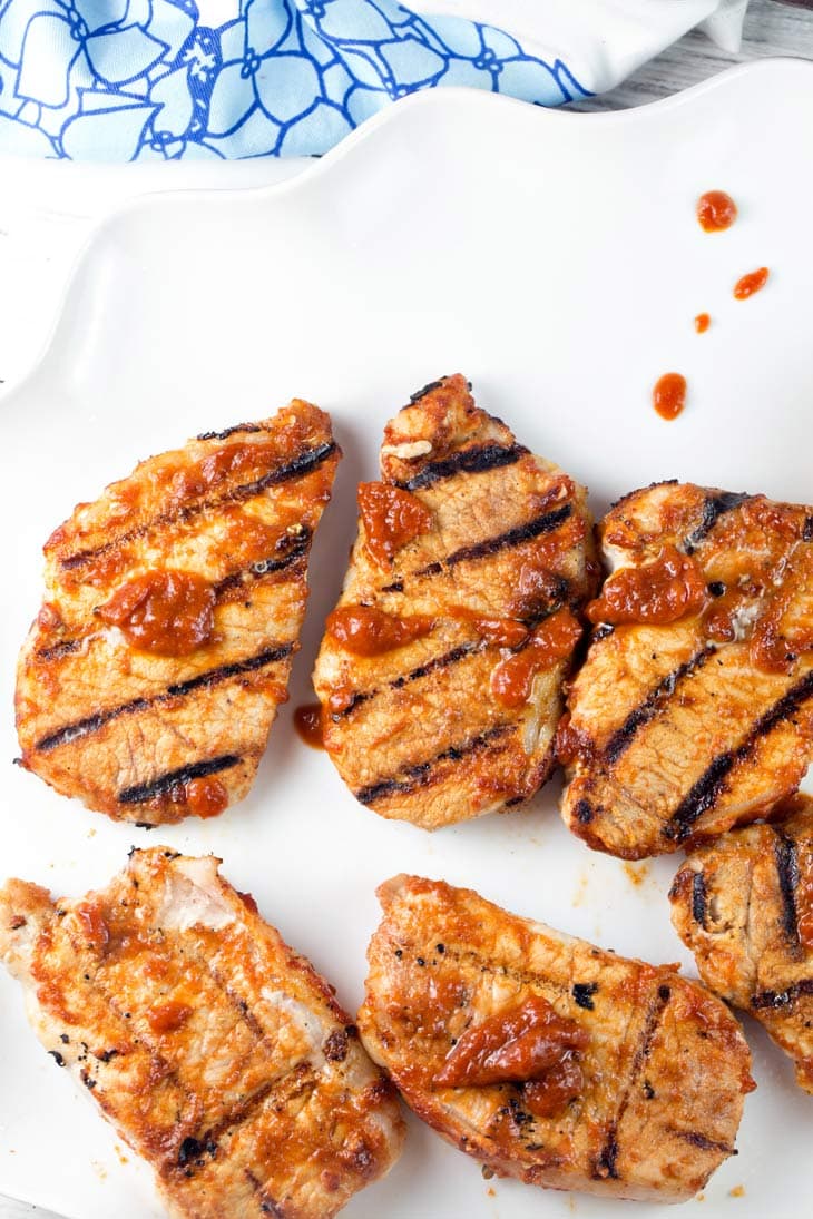 grilled chicken brushed with a homemade whiskey peach bbq sauce