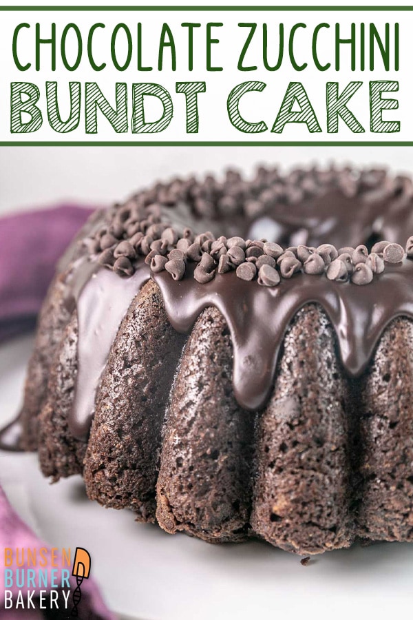 This Zucchini Bundt Cake is rich, fudge and moist, making it the most delicious way to eat your veggies! Top it off with a homemade dark chocolate ganache for an unbelievable dessert. 