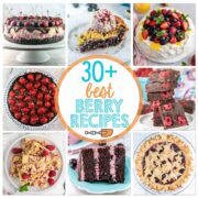 collage of 8 desserts made with fresh summer berries