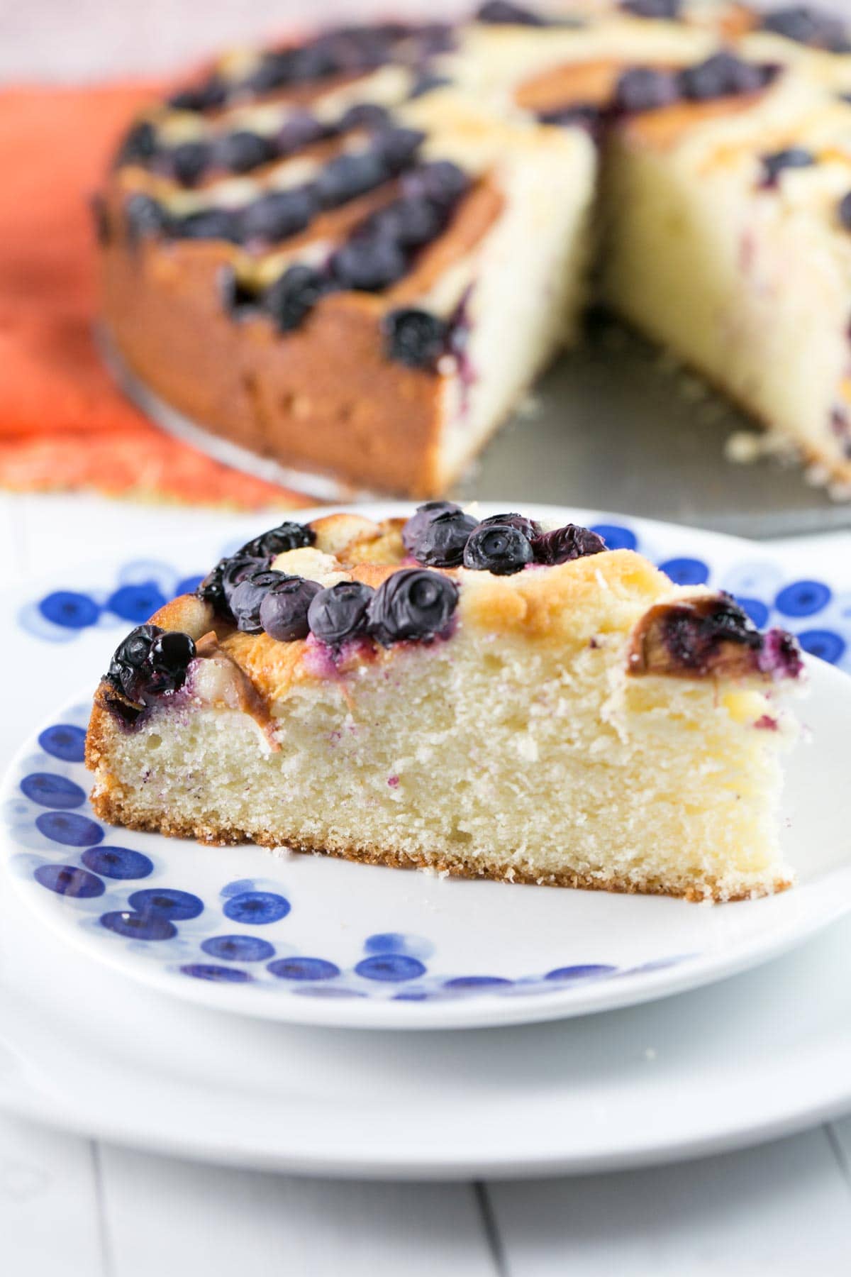 thick and fluffy slice of coffee cake