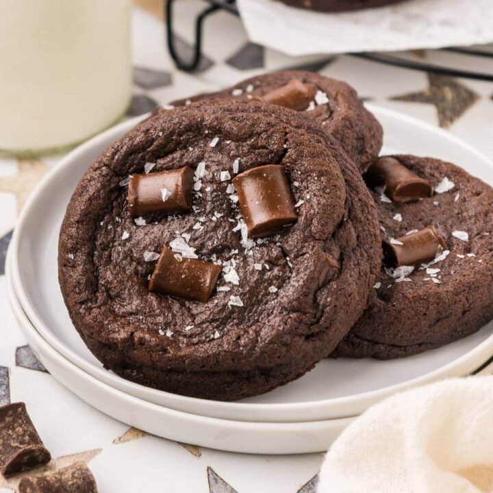 thick, extra chocolatey cookies with big chocolate chunks.