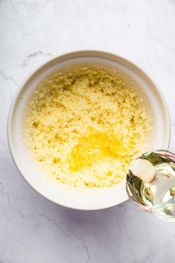 butter and sugar creamed together with a mixer.