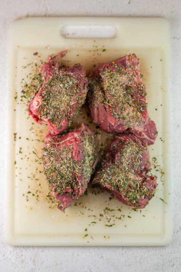 chuck roast seasoned with Mediterranean herbs and spices.