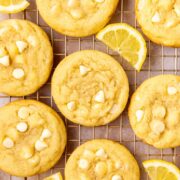 rich lemon cookies filled with white chocolate chips.