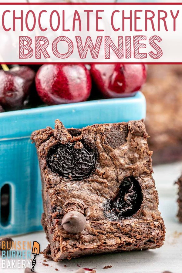 An easy twist on a classic! These rich, fudgy Chocolate Cherry Brownies use one bowl, no mixer, and are bursting with delicious fresh cherries.
