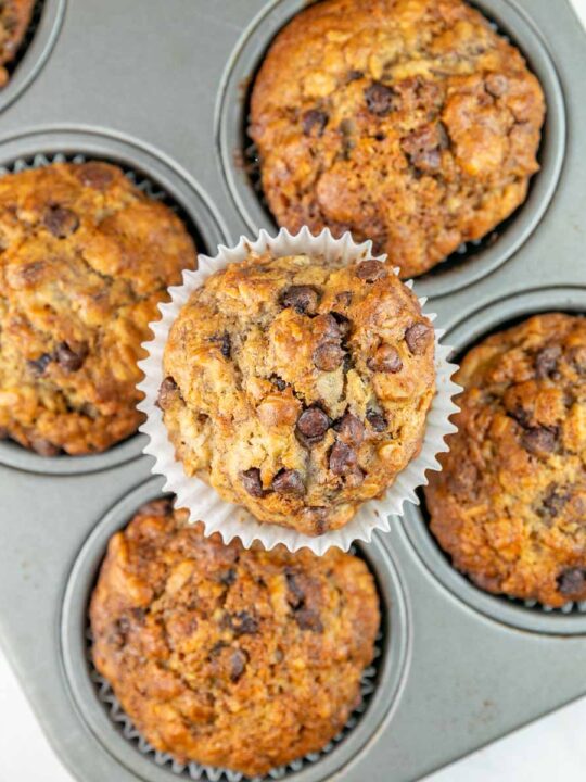 Oatmeal Banana Chocolate Chip Muffins | Bunsen Burner Bakery