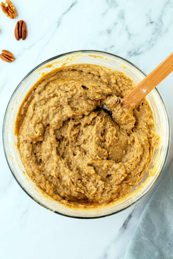 thick batter used to make applesauce spice cake.