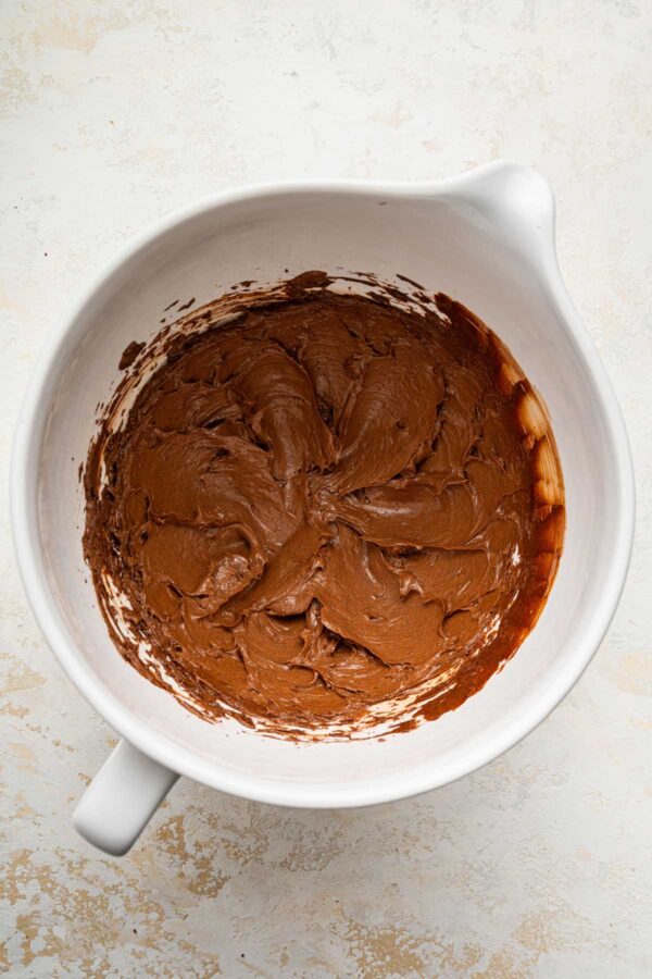 creamed butter and cocoa powder.