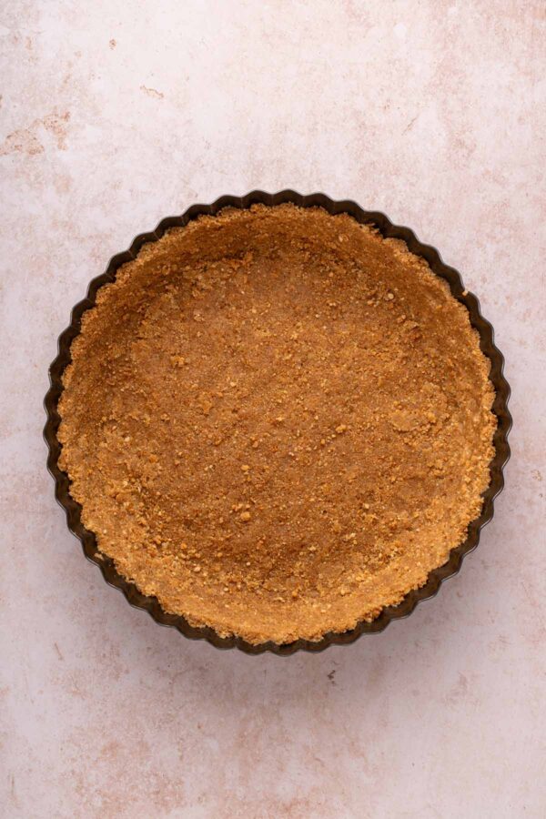 graham cracker crust pressed into a tart pan.
