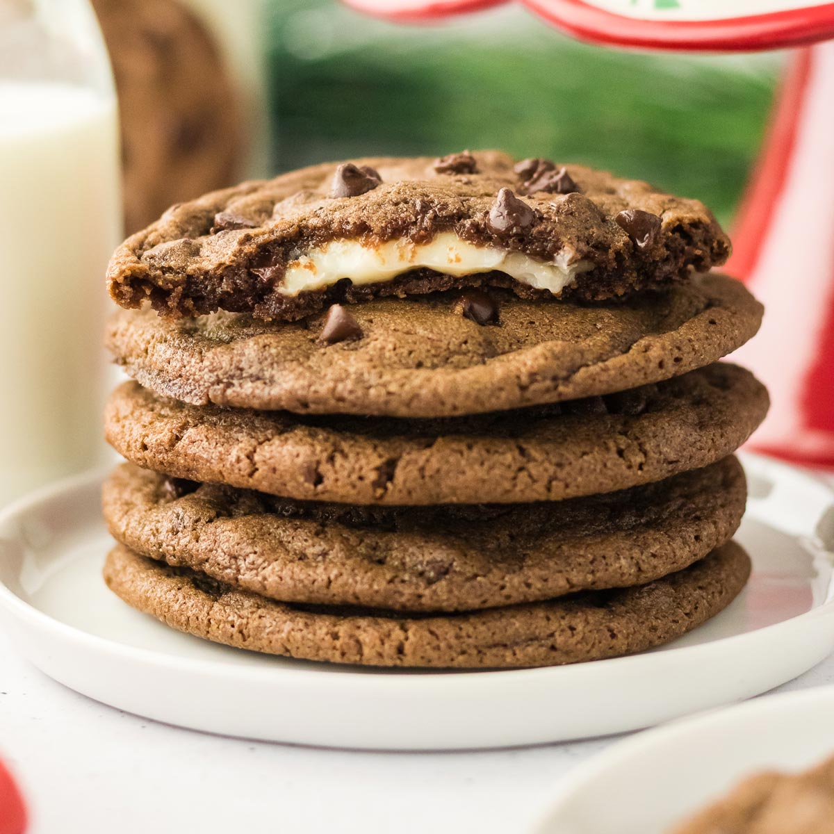 Chocolate Peppermint Cheesecake Cookies
