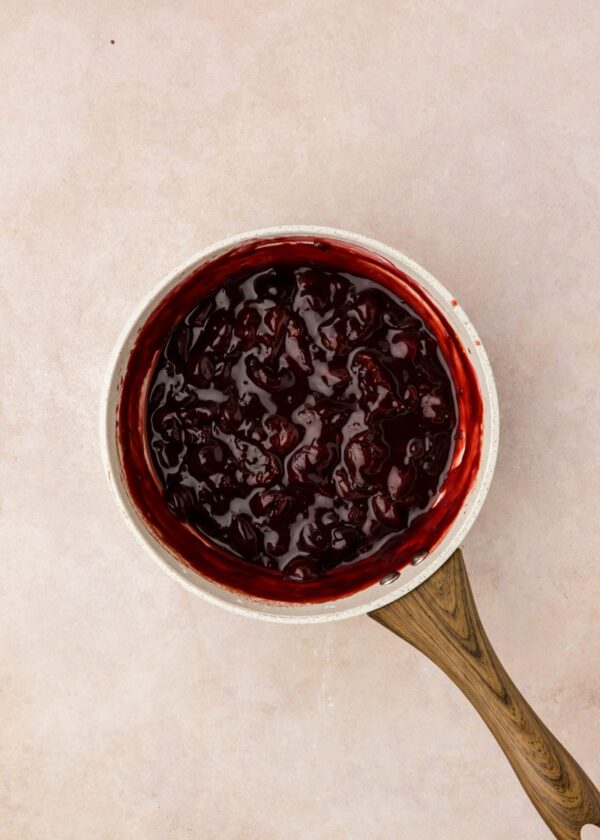 cooked down cherries to fill a black forest cake.