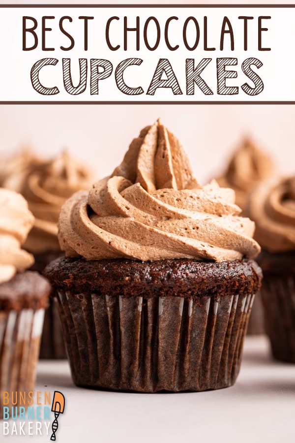 Looking for the best chocolate cupcakes? Bake these picture perfect cocoa-rich cupcakes topped with smooth chocolate buttercream that pipes tall swirls and delivers big chocolate flavor in every bite.