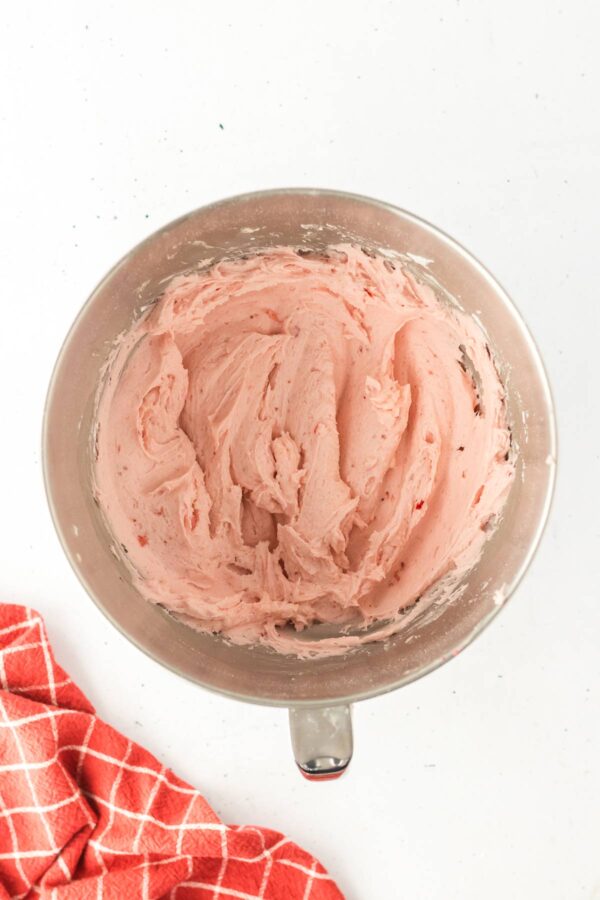 buttercream made with fresh mashed strawberries.