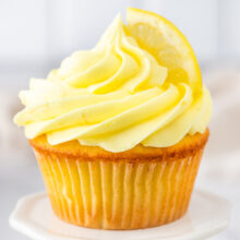 lemon cupcake with lemon cream cheese frosting.