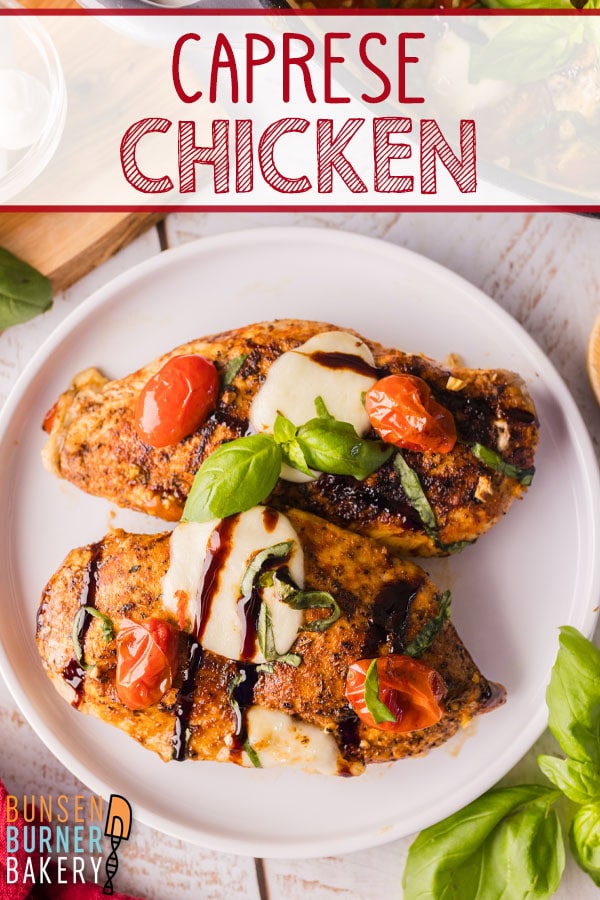 This One Pan Caprese Chicken combines juicy seared chicken breasts, burst tomatoes, fresh mozzarella, basil, and a balsamic glaze in an easy skillet dinner that feels restaurant-worthy with minimal cleanup.