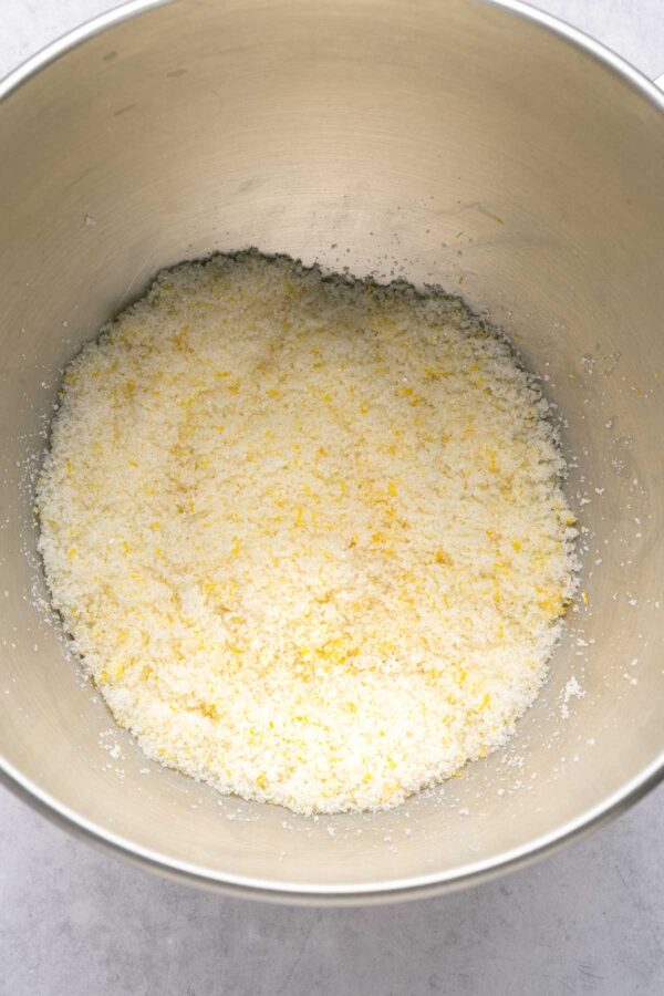 lemon zest mixed in with sugar.