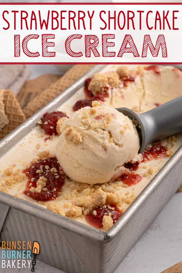 Strawberry Shortcake Ice Cream is creamy homemade vanilla ice cream layered with a bright strawberry swirl and buttery shortcake crumble. It has all the flavors of classic strawberry shortcake in scoopable frozen form.
