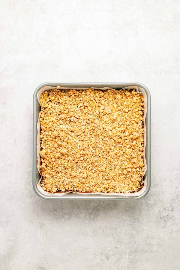 homemade date bars before baking.