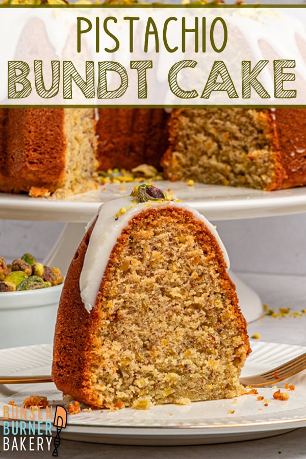 Roasted pistachios, pistachio paste, almond flour, and sour cream make this Pistachio Bundt Cake rich, tender, and packed with real pistachio flavor from top to bottom.