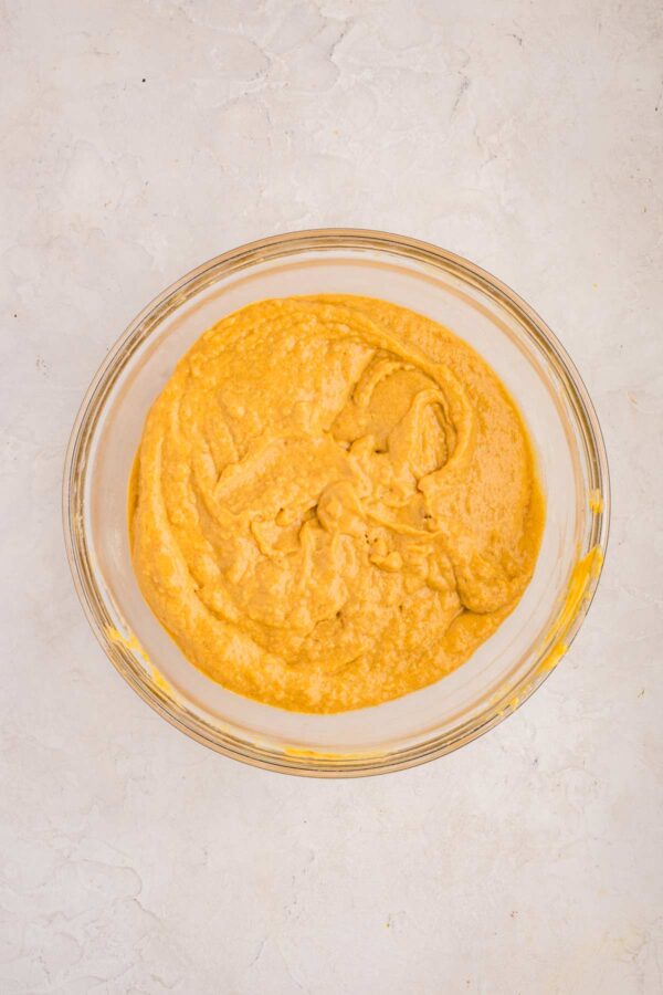 batter to make a pumpkin coffee cake.